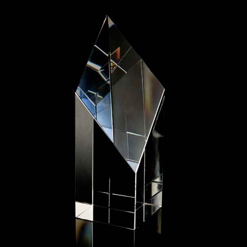 Crystal diamond award 180mm high supplied in a presentation box