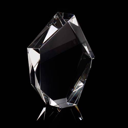 Crystal facetted iceberg award 200mm high supplied in a presentation box