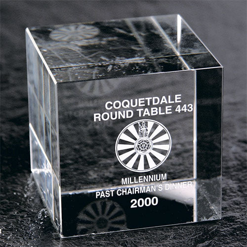 Large Optical Crystal Cube 60mmx60mm supplied in a presentation box
