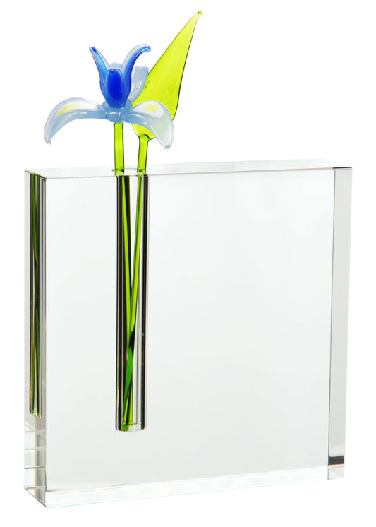 Crystal flower vase 120mm x120mm x25mm