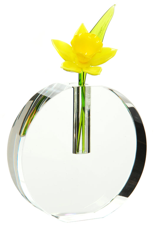 Crystal round flower vase