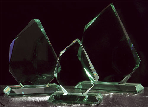 Large Jade Green Trophy Prism 210mm high supplied in a presentation box