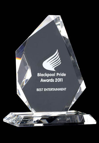 Large Crystal Trophy Prism 210mm high supplied in a presentation box