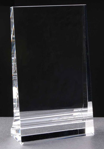 Crystal small portrait tablet 125 x 75 x 30mm supplied in a presentation box