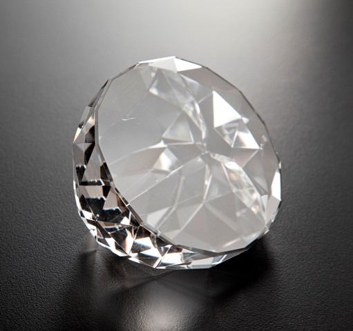 Optical Crystal Cut Paperweight 75mm diameter supplied in a presentation box