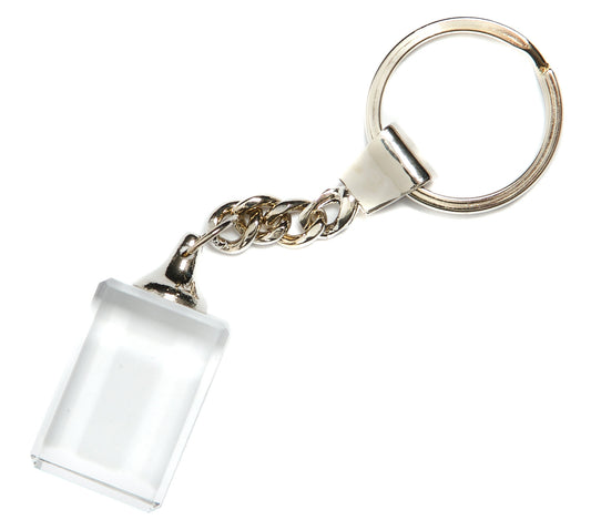 Optical Crystal Key Ring 60x25x20mm supplied in a presentation box