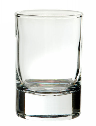 Round tot glass 68mm high in a presentation carton