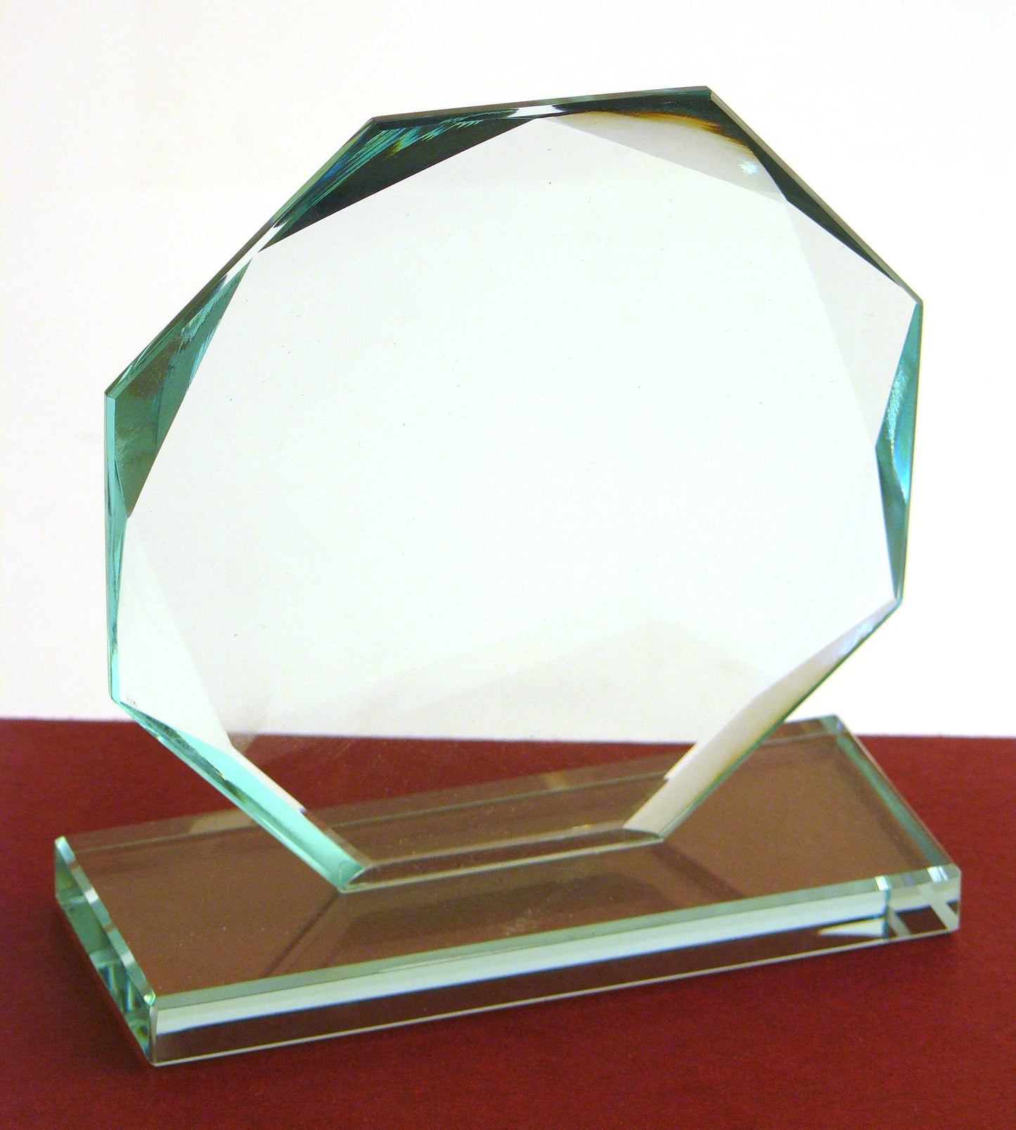 Jade Green Octagon Award 150mm high supplied in a presentation box