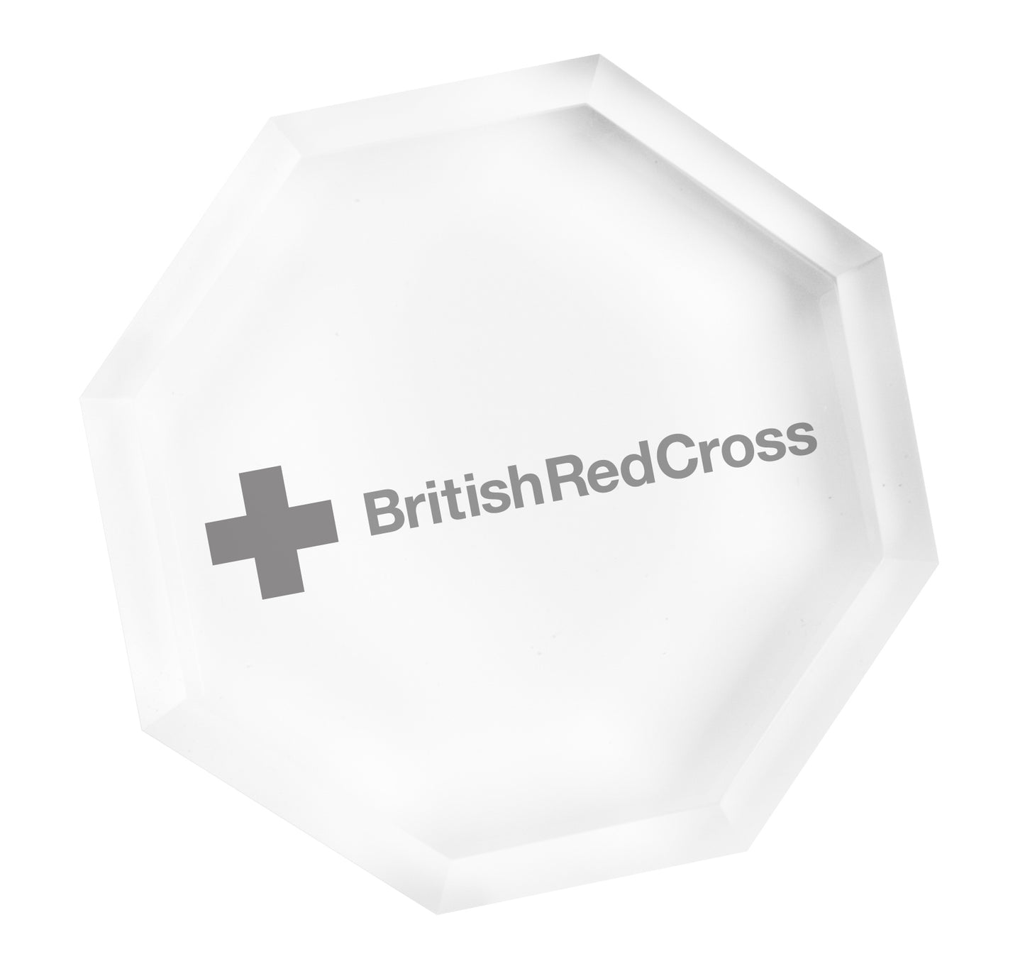 Optical crystal Octagon paperweight 65mm wide supplied in a presentation box