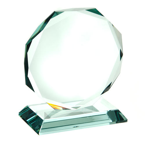 Jade Green Small Octagon Award 100mm high supplied in a presentation box