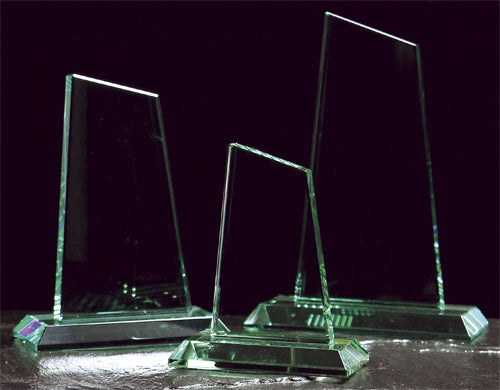 Jade Green Large Peak Trophy 210mm high supplied in a presentation box