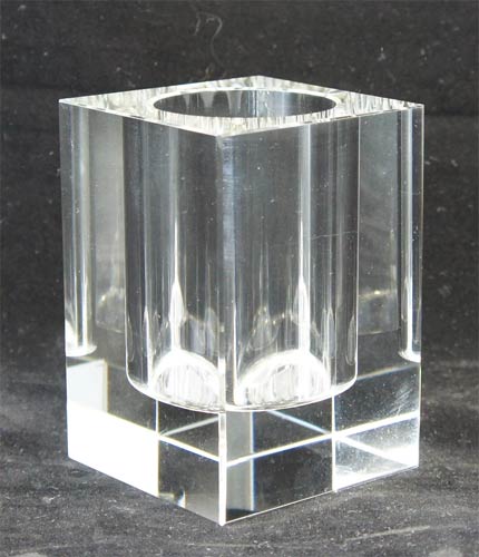 Crystal pen holder 105mm high supplied in a presentation box