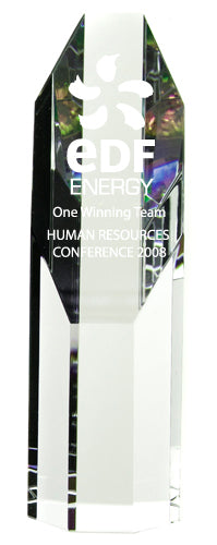 Optical Crystal Medium Octagonal Prism 200mm high 8 sided supplied in a presentation box
