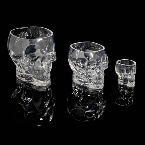 Small Skull shaped drinking glass in pres box