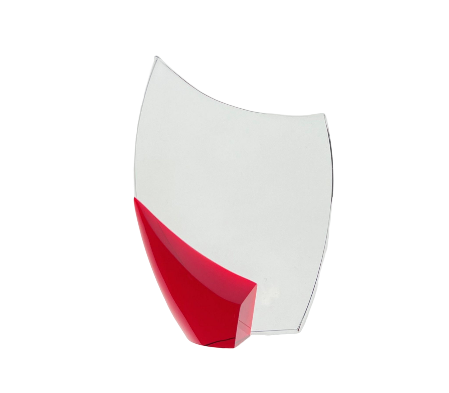Medium Crystal crescent with red stand supplied in a presentation box