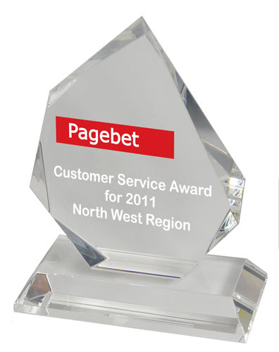 11.5cm x 9.5cm x 15mm Clear Glass Facetted Ice Peak Award