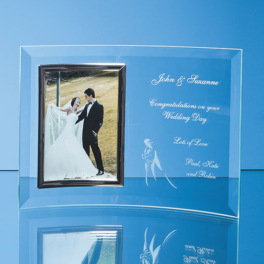 Bevelled Glass Crescent Frame for 5"" x 7"" Portrait Photo